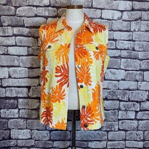 IOS Sleeveless Button Down jacket Size S